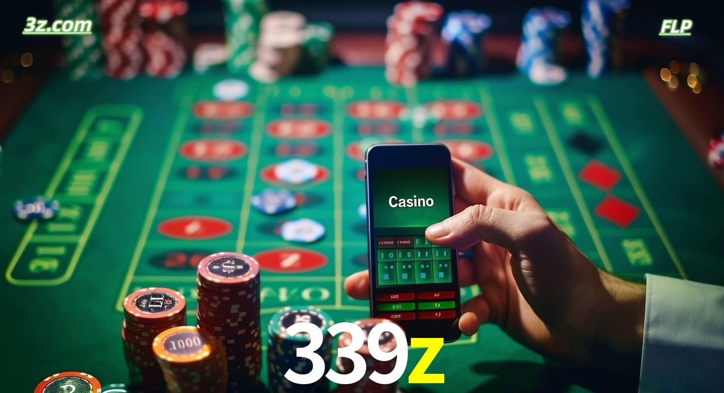 Cassino online móvel 339z com apostas em roleta e fichas de pôquer